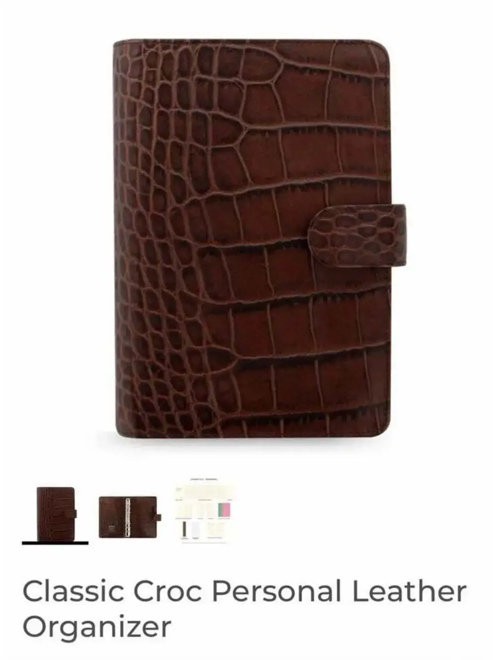 FILOFAX Classic Croc Personal Leather Organizer